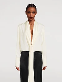 Silk Blouse With Lavallière