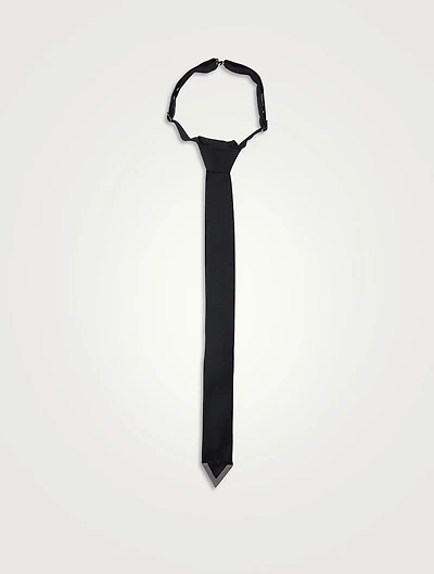 Valentie Metal V Appliqué Wool And Silk Tie