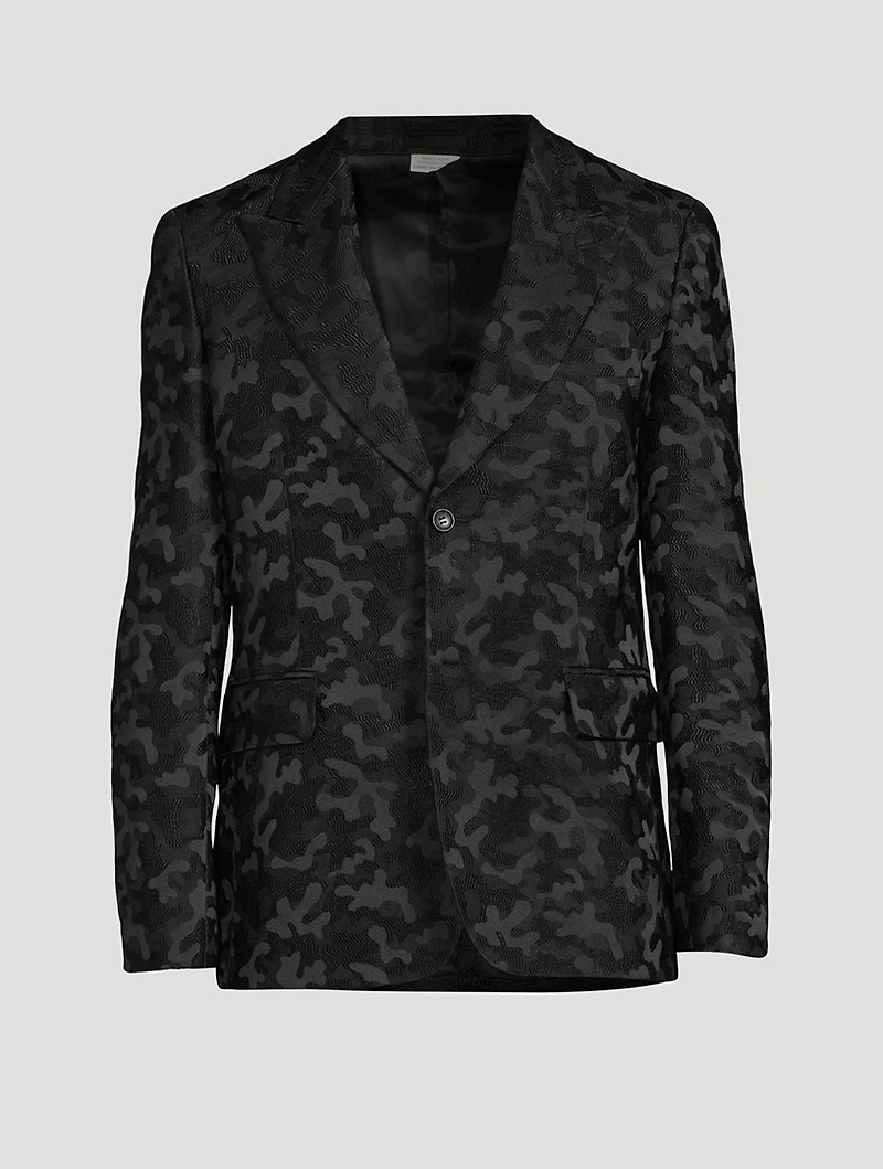 Single-Breasted Jacket Camo Print