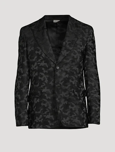 Single-Breasted Jacket Camo Print