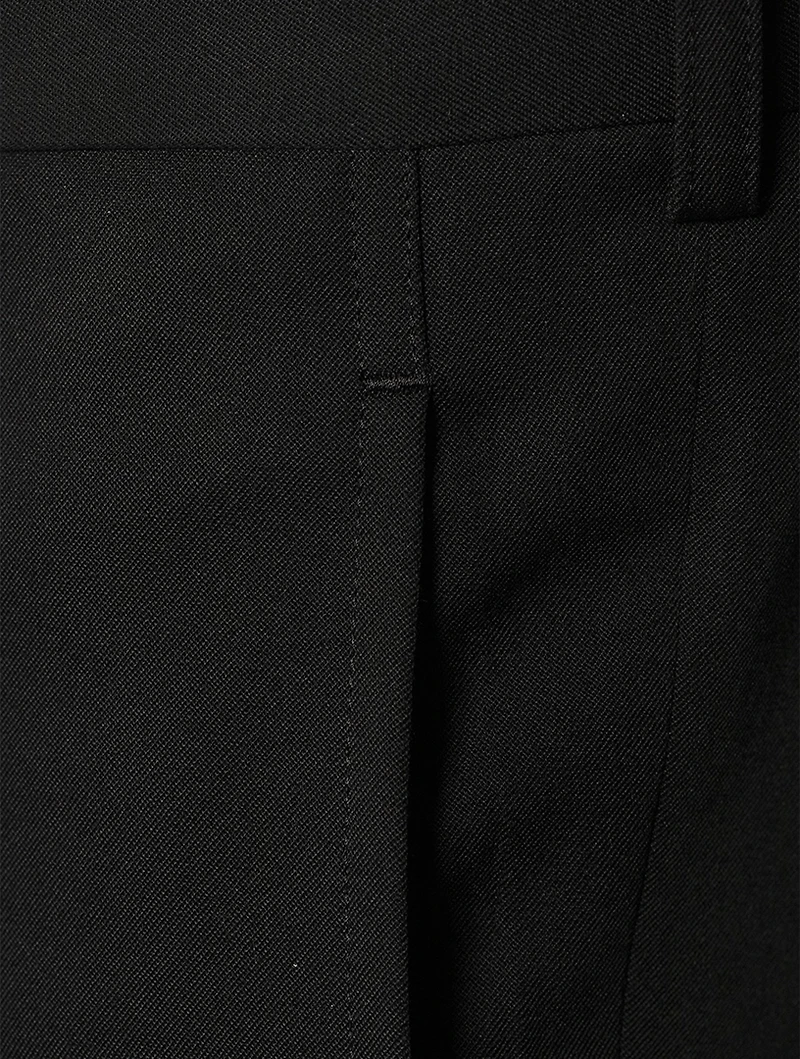 Wool Slim-Fit Pants With Zipper