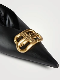 Square Knife BB Leather Slingback Pumps