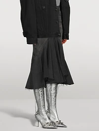 Cagole Metallic Leather Knee-High Boots