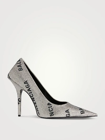 Square Knife Embellished Pumps