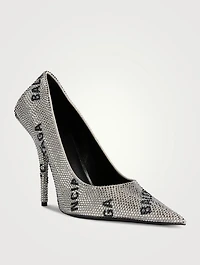 Square Knife Embellished Pumps