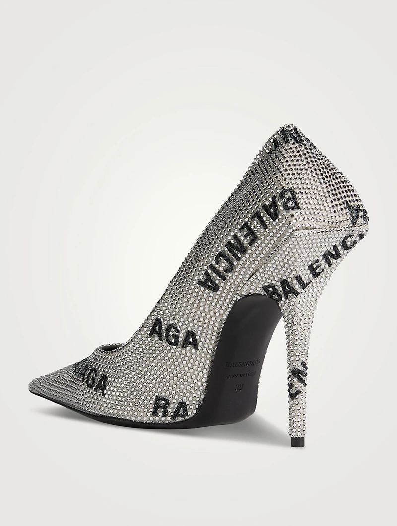 Square Knife Embellished Pumps