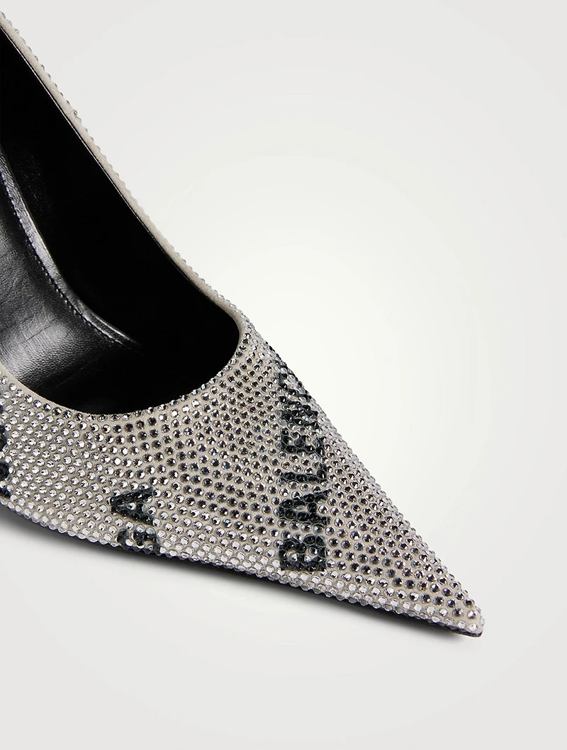 Square Knife Embellished Pumps