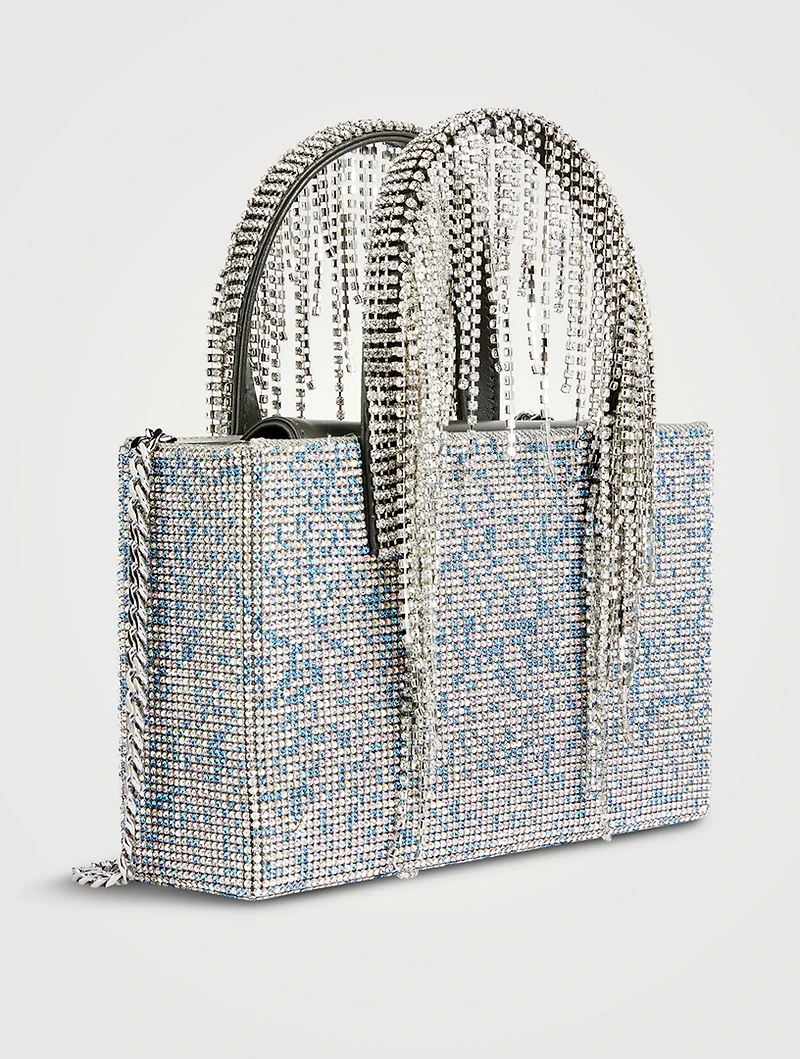 Midi Crystal Mesh Fringe Tote Bag