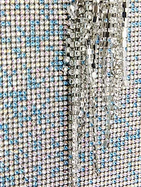 Midi Crystal Mesh Fringe Tote Bag