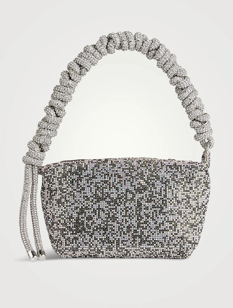 Phone Cord Crystal Mesh Shoulder Bag