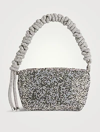 Phone Cord Crystal Mesh Shoulder Bag