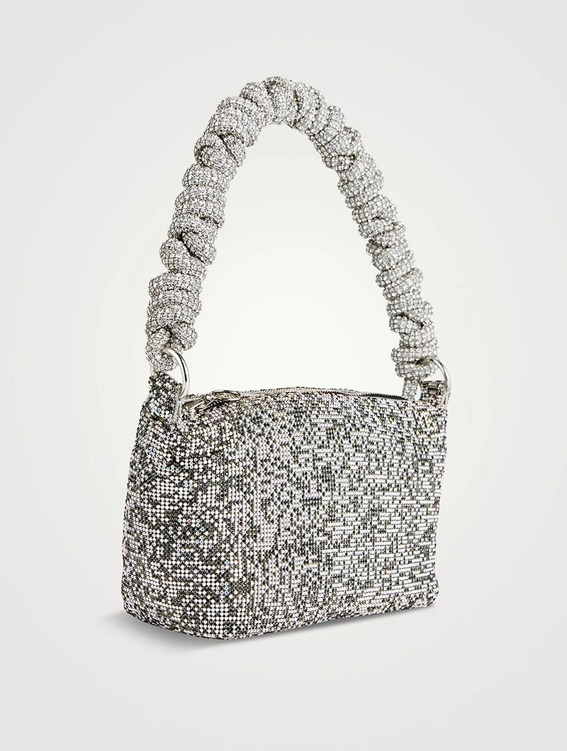 Phone Cord Crystal Mesh Shoulder Bag