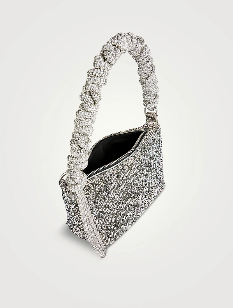 Phone Cord Crystal Mesh Shoulder Bag