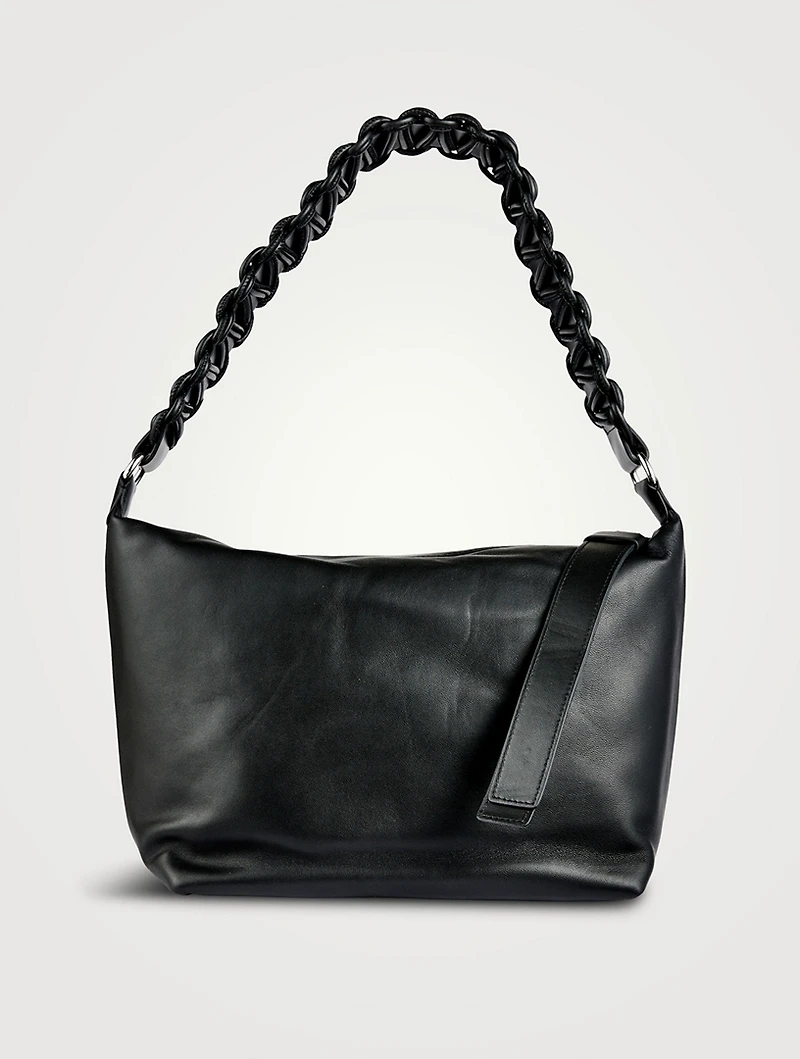 XL Lattice Leather Shoulder Bag