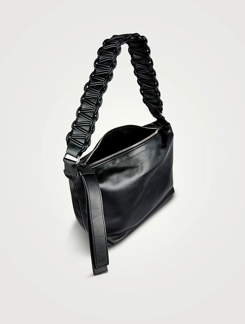 XL Lattice Leather Shoulder Bag