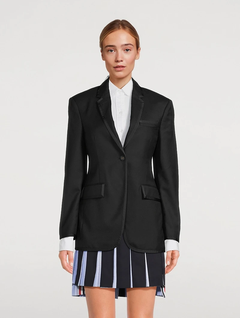 Super 120's Twill Tipping Elongated Sport Coat