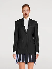 Super 120's Twill Tipping Elongated Sport Coat