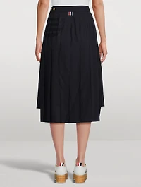 4-Bar Dropped Back Pleated Midi Skirt