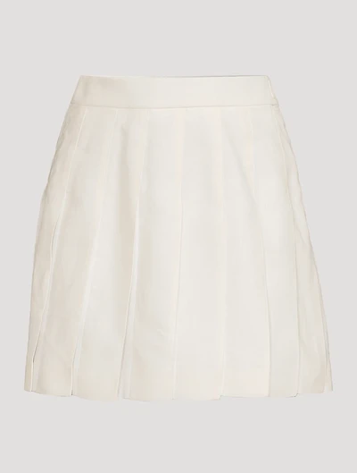 Pleated Linen Mini Skirt