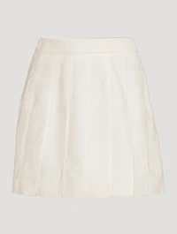 Pleated Linen Mini Skirt