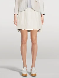Pleated Linen Mini Skirt