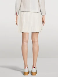 Pleated Linen Mini Skirt