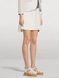 Pleated Linen Mini Skirt