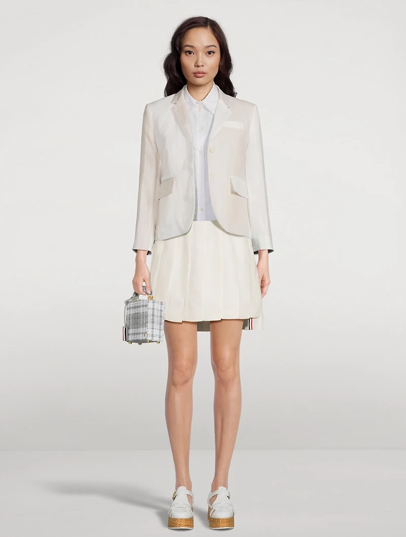 Pleated Linen Mini Skirt