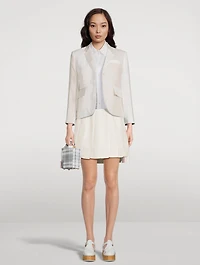 Pleated Linen Mini Skirt