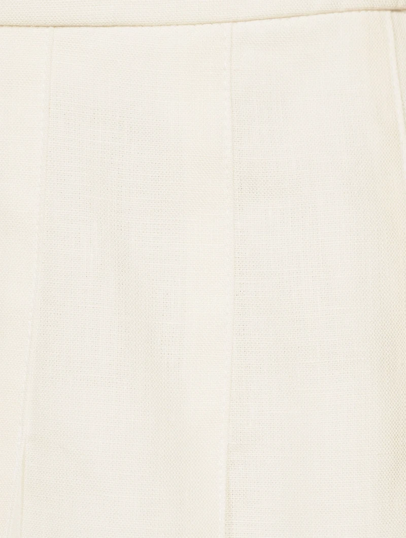 Pleated Linen Mini Skirt