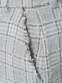 Check Cotton Tweed Mini Sack Skirt