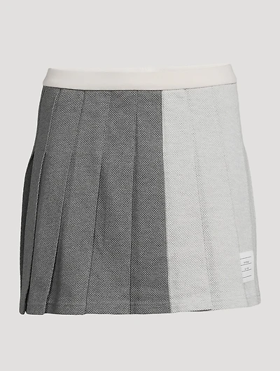 Funmix Textured Cotton Pleated Mini Skirt