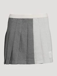 Funmix Textured Cotton Pleated Mini Skirt
