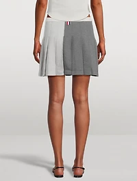 Funmix Textured Cotton Pleated Mini Skirt