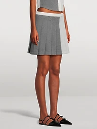 Funmix Textured Cotton Pleated Mini Skirt