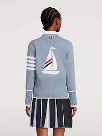Sailboat Jacquard Wool Cardigan