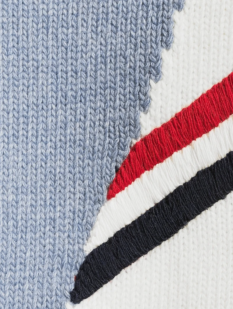 Sailboat Jacquard Wool Cardigan