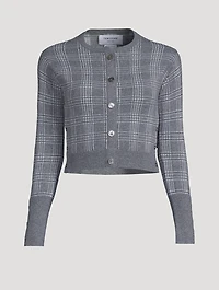 Cropped Cashmere Cardigan Prince Of Wales Check