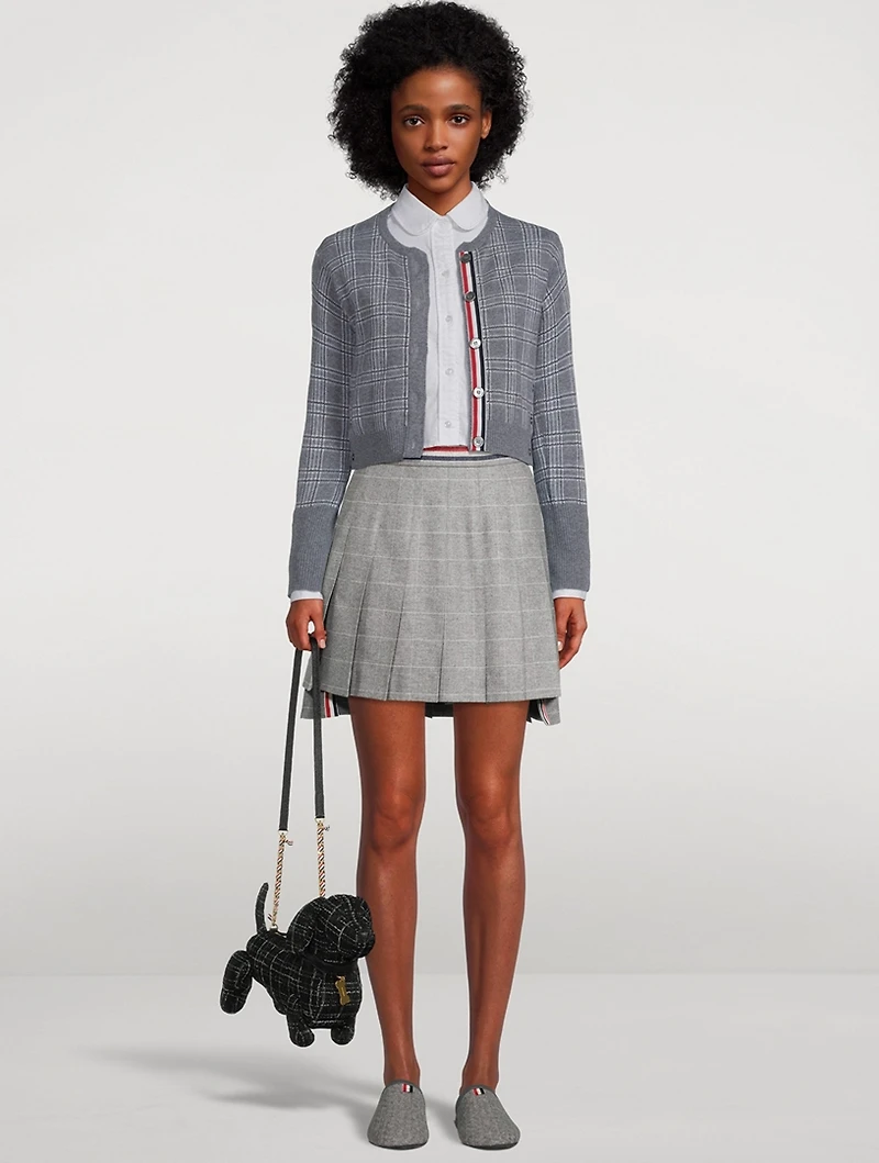 Cropped Cashmere Cardigan Prince Of Wales Check
