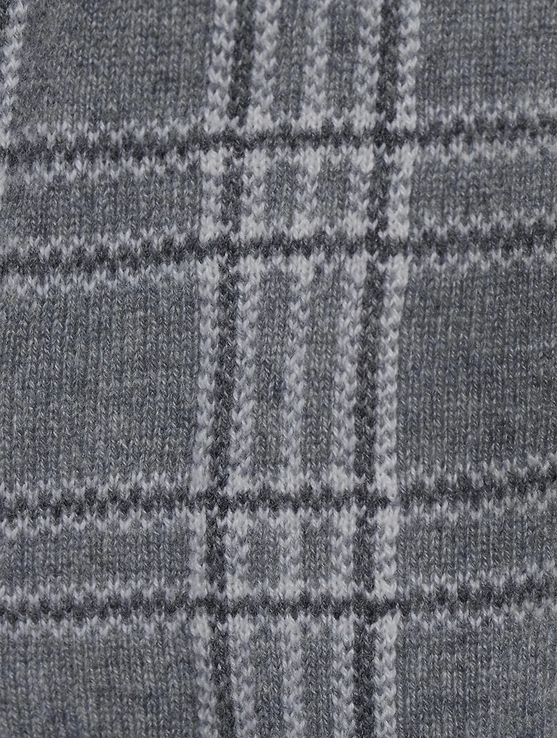 Cropped Cashmere Cardigan Prince Of Wales Check