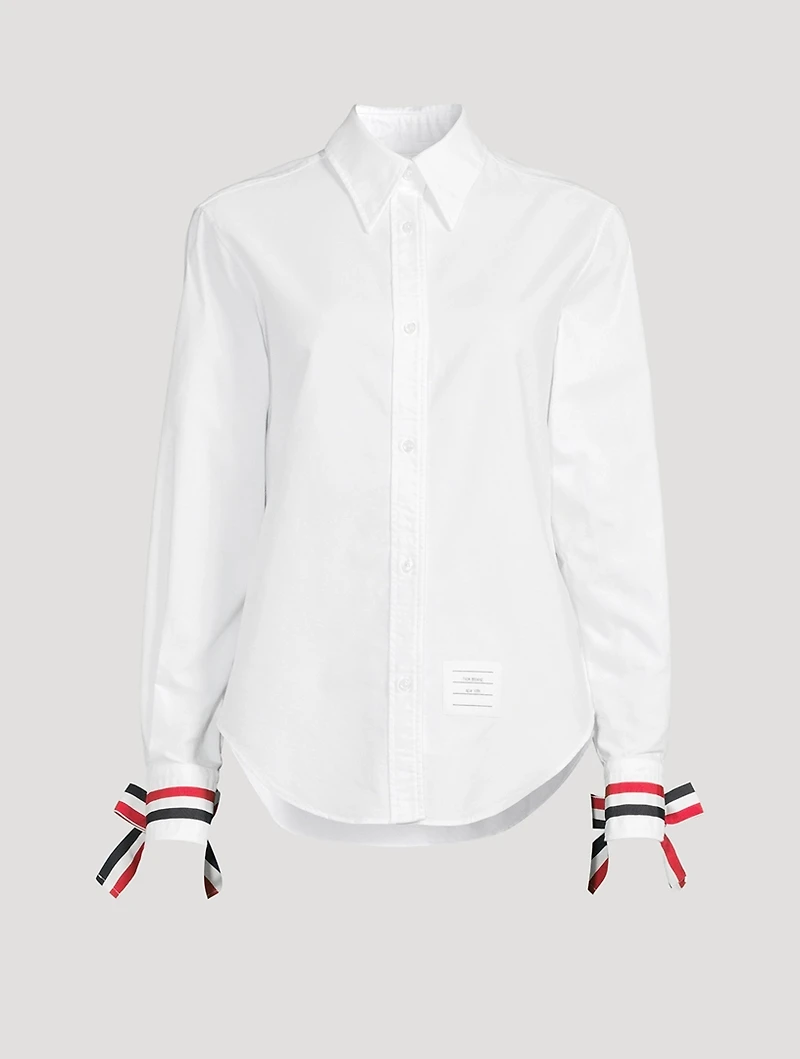 Cotton Oxford Shirt With Scarf Cuff