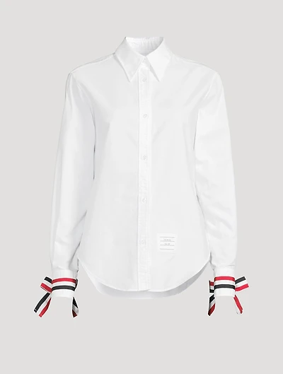 Cotton Oxford Shirt With Scarf Cuff