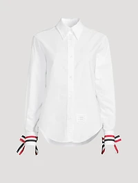 Cotton Oxford Shirt With Scarf Cuff