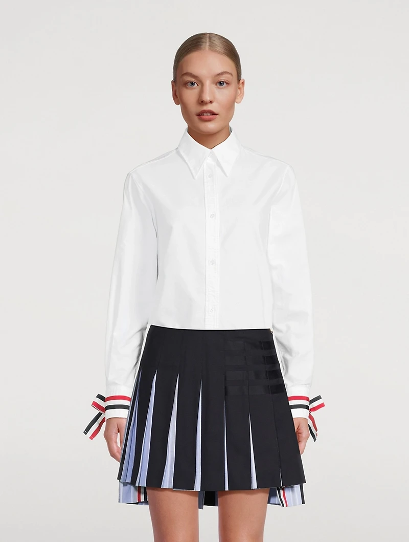Cotton Oxford Shirt With Scarf Cuff