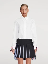 Cotton Oxford Shirt With Scarf Cuff