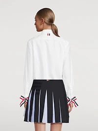 Cotton Oxford Shirt With Scarf Cuff