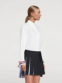 Cotton Oxford Shirt With Scarf Cuff
