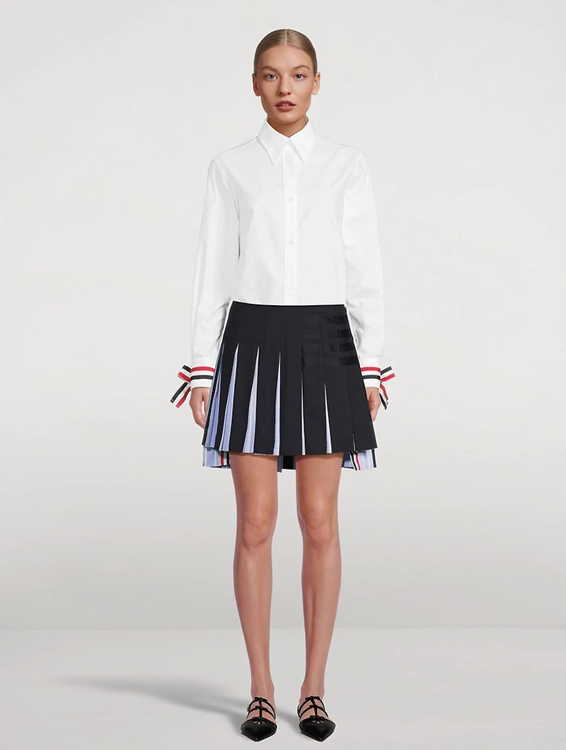 Cotton Oxford Shirt With Scarf Cuff