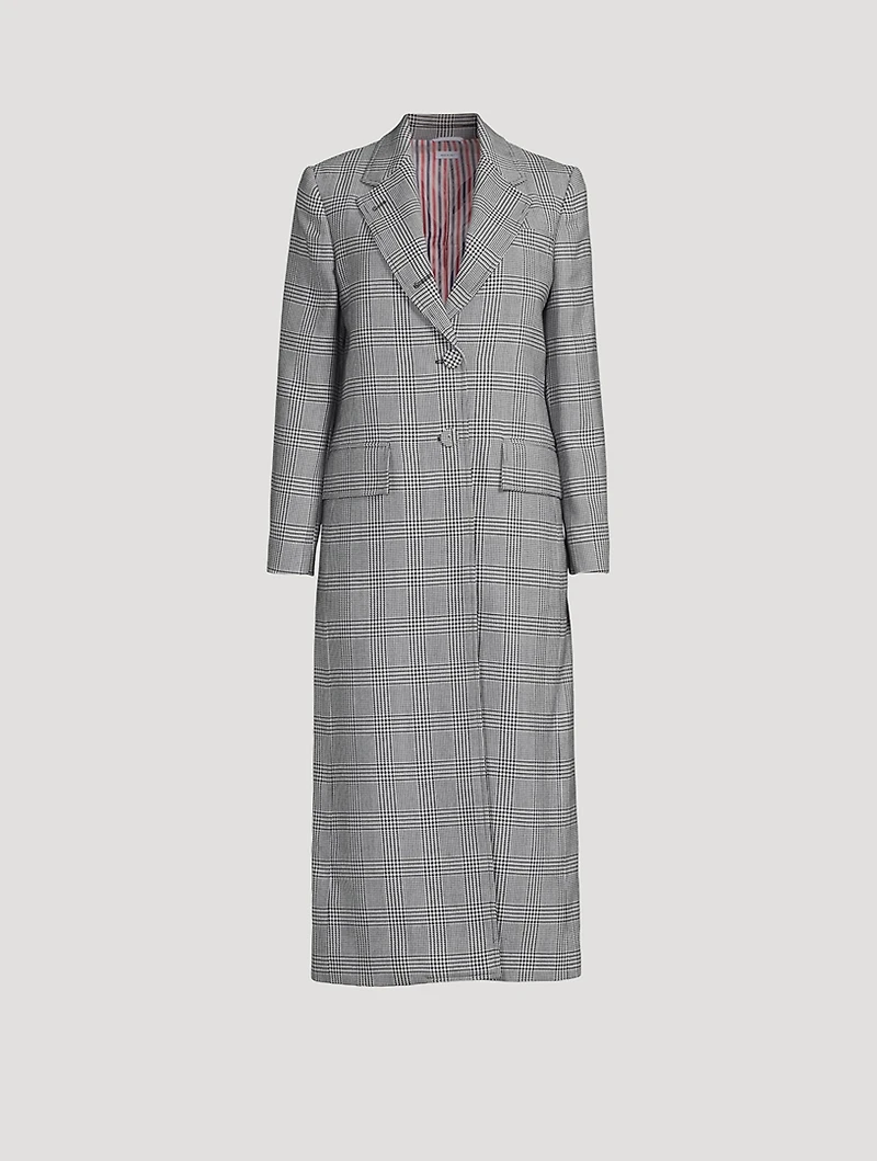 Prince Of Wales Check Wool Coat