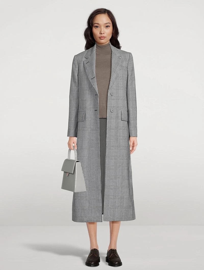 Prince Of Wales Check Wool Coat
